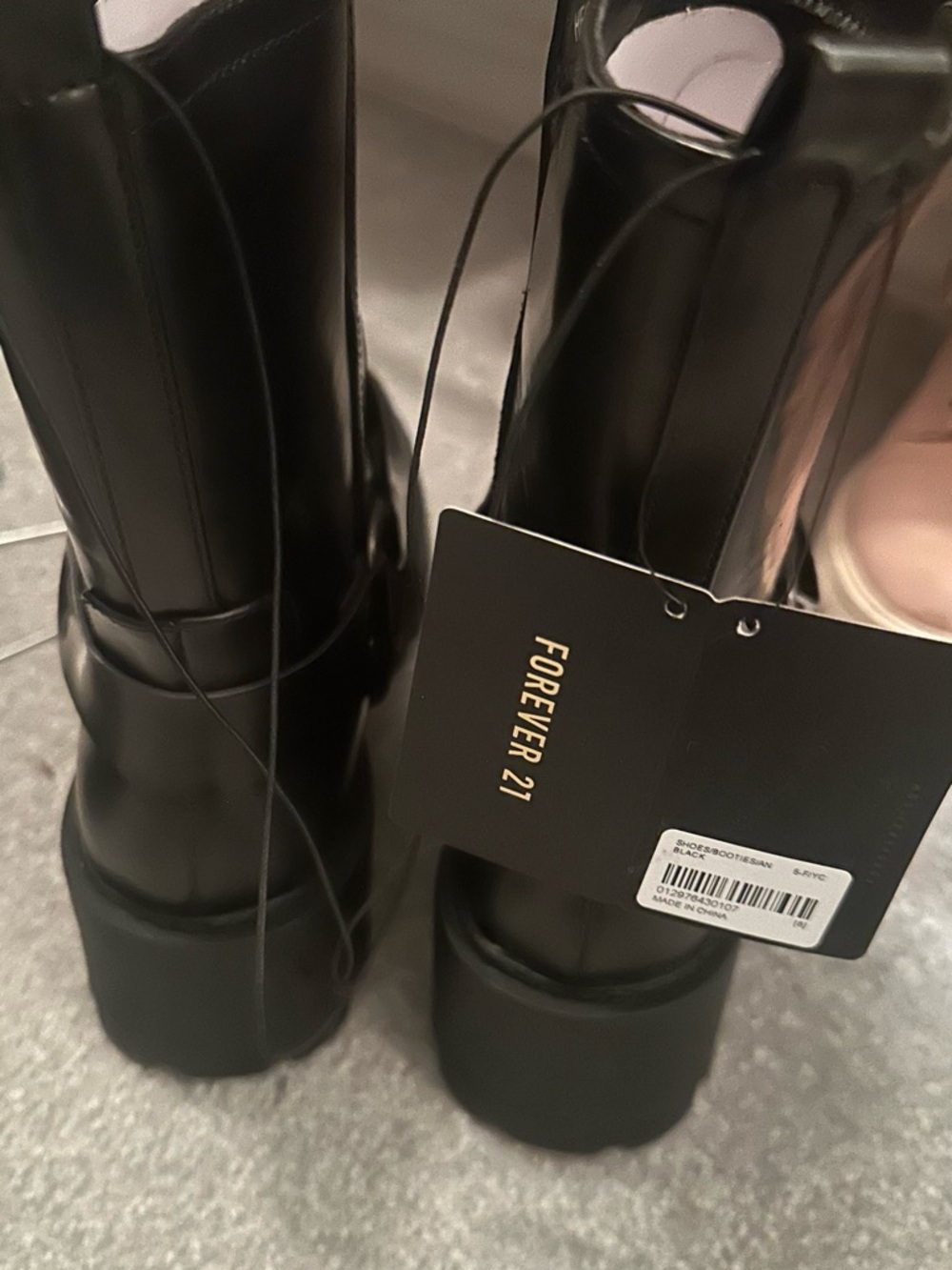Forever 21 Black Chunky Harness Combat Boots - Picture 2 of 5